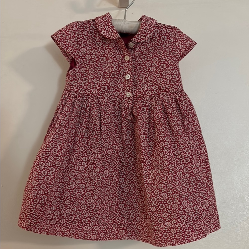 BabyGap Floral Red Kids Dress, 18-24 months